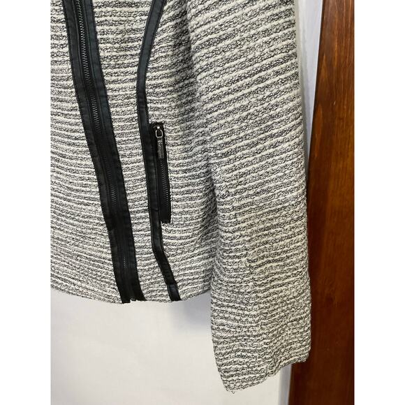 NWT Lane Bryant Knit Boucle Asymmetric Zip Moto Jacket Size 14 Large Sparkly - Picture 5 of 6